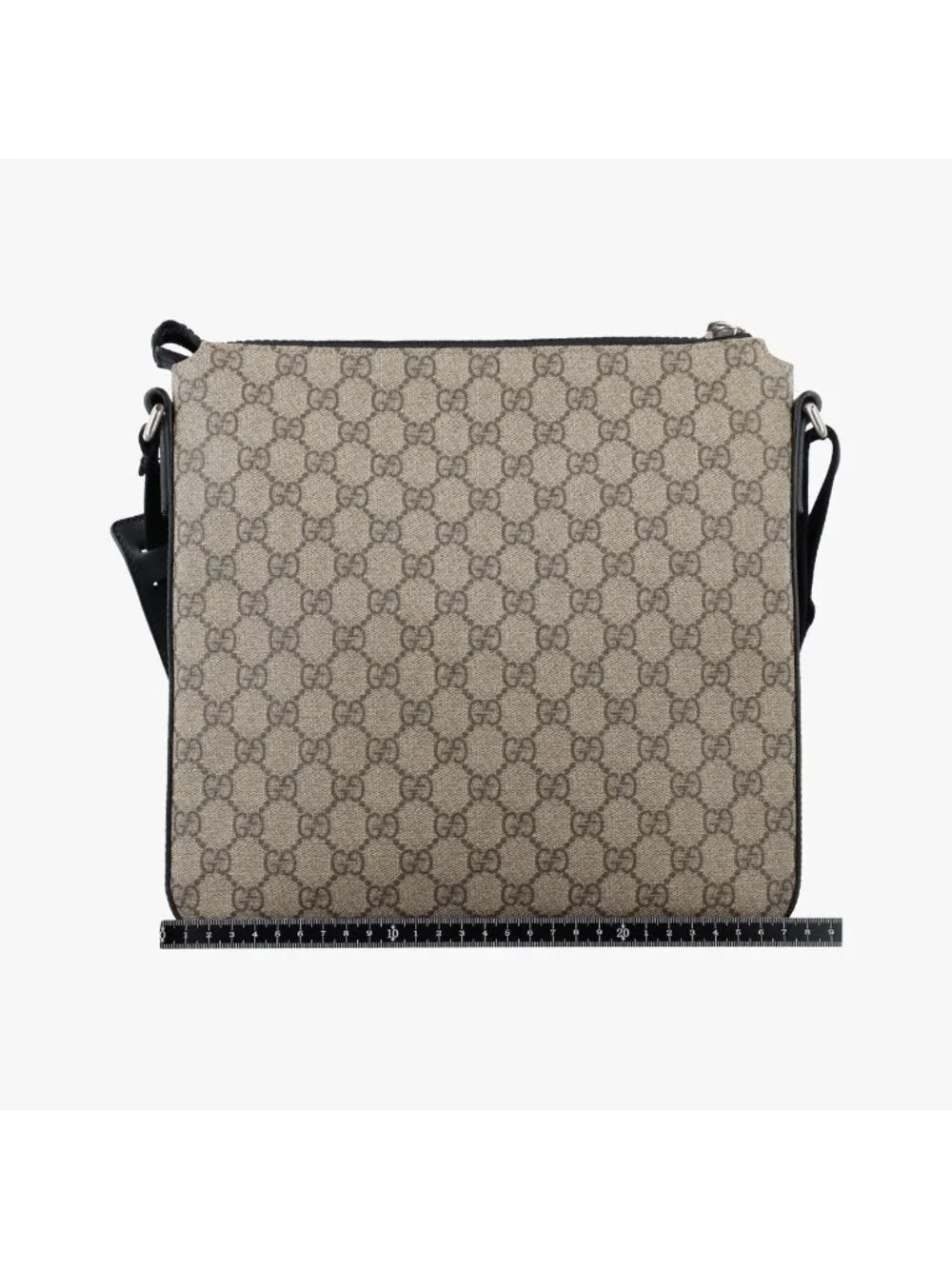Gucci GG Supreme Flat Messenger Brown Canvas Leather